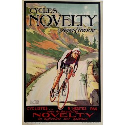 Affiche ancienne originale Cycles Novetly Saint-Etienne Martin DUPIN