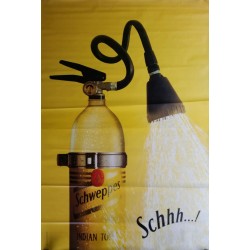 Original poster Schweppes Schhh extinguisher 67 x 45 inches