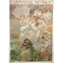 Affiche ancienne originale Côte d'azur PLM Carnaval de Nice - Adolphe WILLETTE