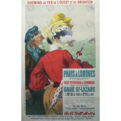 Original vintage poster Paris à Londres - Rouen Dieppe et Newhaven - René PEAN