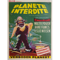 Original vintage cinema poster scifi Forbidden planet 1956