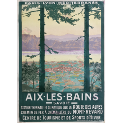 Affiche ancienne originale Aix les Bains Geo DORIVAL