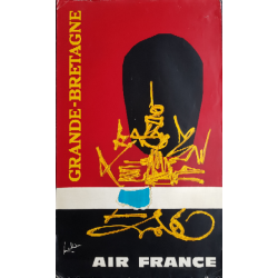 Original vintage poster Air France Grande Bretagne - Georges MATHIEU