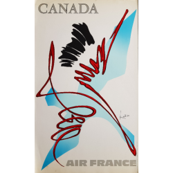 Original vintage poster Air France Canada - Georges MATHIEU