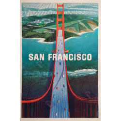 Affiche ancienne originale San Francisco Golden gate Howard KOSLOW
