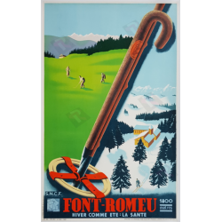 Original vintage poster Font-Romeu 1800m SNCF Ski Golf