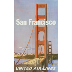 Original vintage poster United Airlines San Francisco Stan GALLI
