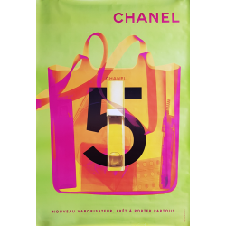 Affiche originale Chanel no 5 sac vaporisateur vert 170 cms x 120 cms