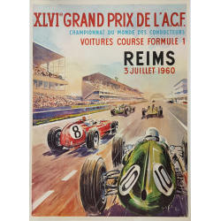 Original vintage poster XLVI Grand Prix ACF Reims 1960