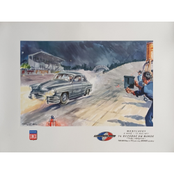 Affiche ancienne originale Simca Aronde Montlhery 1957 Geo HAM
