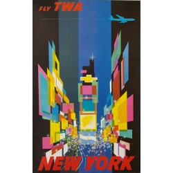 Original vintage poster Fly TWA New York Small version David Klein