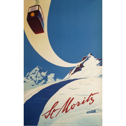 Original vintage poster St Moritz Suisse Martin PEIKERT