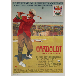 Affiche ancienne originale golf Hardelot 1907 Henri POLART
