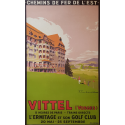 Affiche originale Vittel L'ermitage Golf  chemin de fer de l'est  Vosges - Julien LACAZE