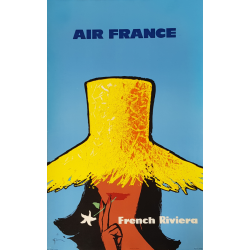 Original vintage poster Air France French riviera GRUAU