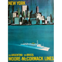 Original vintage poster New-York Moore McCormack Lines