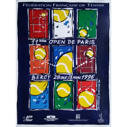 Original vintage poster Tennis 11eme Open Paris BERCY by Catherine SUCHOCKA