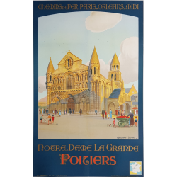 Affiche ancienne originale POITIERS Notre Dame La Grande CONSTANT DUVAL