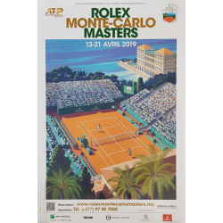 Affiche originale Tennis Monte-Carlo Rolex Master 2019