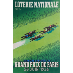 Original vintage poster Grand Prix de Paris 1936 Loterie Nationale Paul COLIN