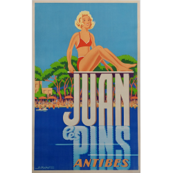 Original vintage poster Juan Les Pins Antibes Alexis KOW