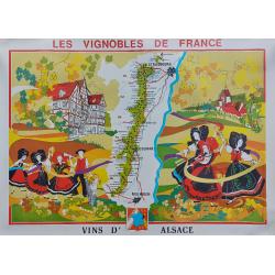 Original vintage poster Vignobles de France Vins d'Alsace