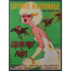 Original vintage poster Loterie Nationale 24 juin Grand Prix de Paris - SAINT GENIES
