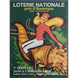 Original vintage poster Loterie Nationale 25 Janvier Prix d'Amérique