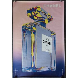 Original poster Chanel n°5 pink and blue 67 x 47 inches