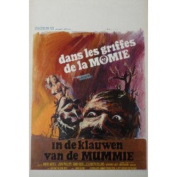 Affiche originale cinéma belge horreur hammer " Dans les griffes de la momie " 20th century fox