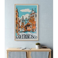 Framed original vintage poster San Francisco 1965 HARBY