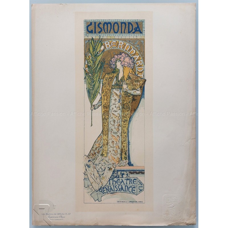 Maîtres de l'Affiche Original PLate 27 Gismonda Alfonse MUCHA