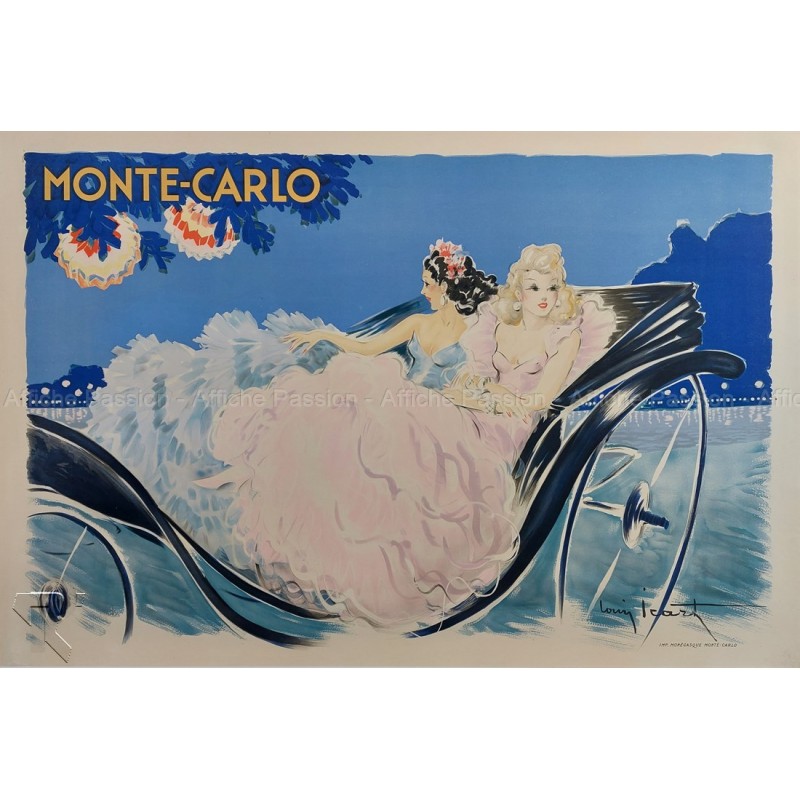 Affiche ancienne originale Monte-Carlo Louis ICART