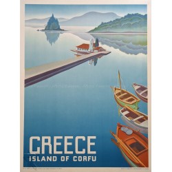 Affiche ancienne originale Greece Island of Corfu