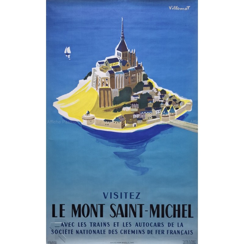 Original vintage poster SNCF Mont Saint Michel 1955 VILLEMOT