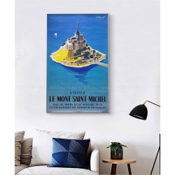 Framed original vintage poster SNCF Mont Saint Michel 1955 VILLEMOT