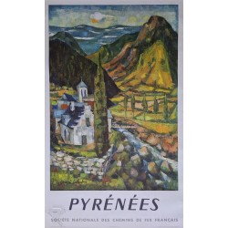 Original vintage poster SNCF Pyrénées 1959 CALVET