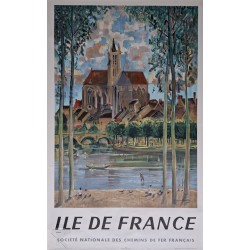 Original vintage poster SNCF Ile de France 1958 HAMBOURG