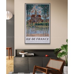 Encadrée affiche ancienne originale SNCF Ile de France 1958 HAMBOURG