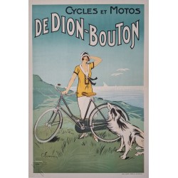 Affiche ancienne originale Cycles et Moto De Dion-Bouton FOURNERY