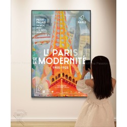 Framed original poster Le Paris de la modernité DELAUNAY  63 x 47 inches