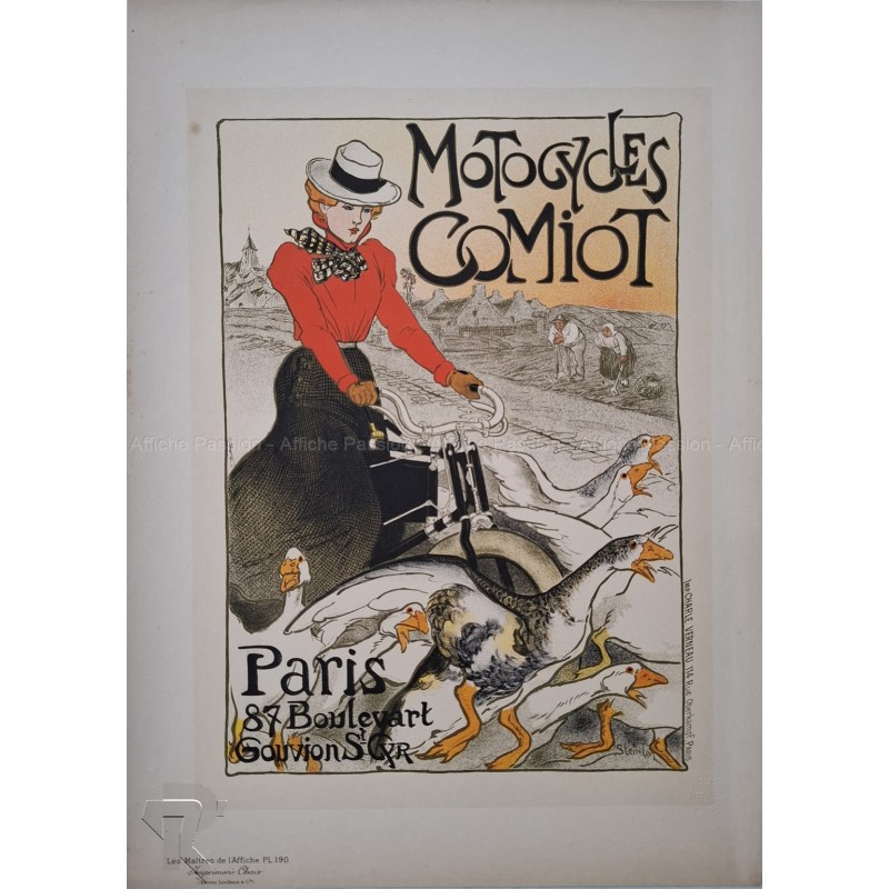 Maîtres de l'Affiche Original PLate 190 Motocycles Comiot STEINLEN