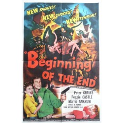 Affiche originale cinéma USA science fiction scifi  " Beginning of the end " 1957 Republic pictures corporation