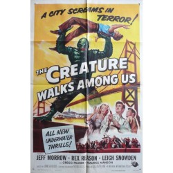 Original vintage cinema poster USA scifi  " The creature walks among us " - 1956 - Universal pictures