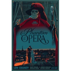 Original silkscreened poster limited edition Phantom of the opera - Laurent DURIEUX - Gallery Dark Hall Mansion