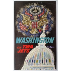 Original vintage poster Fly TWA Jets Washington - David KLEIN