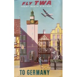 Original vintage poster Fly TWA to Germany - S GRECO