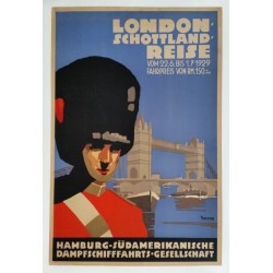 Affiche originale London Schottland reise Tower bridge Horseguard - Otto ANTON