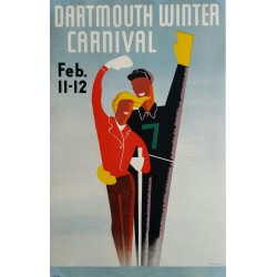 Affiche originale ski Dartmouth Winter Carnival February 11 12 - ARMSHEIMER