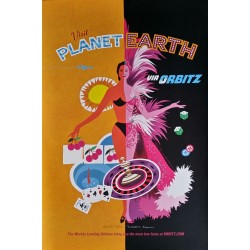 Affiche originale Visit Planet Earth via ORBITZ Las Vegas - David Klein - Robert Swanson